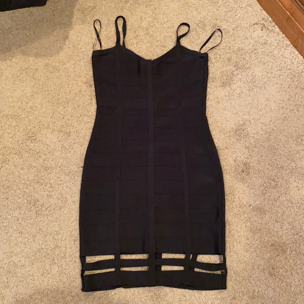 Bebe Black Cocktail Dress Size: Small Color: Black